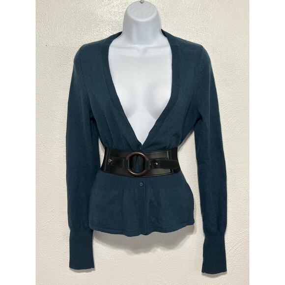 VTG 90s Y2K The Limited Cashmere Wool Tunic Sweater M Dk Teal City Street Preppy - Picture 1 of 13